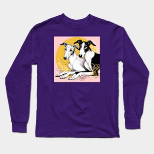 Greyhound or Galgo Dogs Line Art Long Sleeve T-Shirt